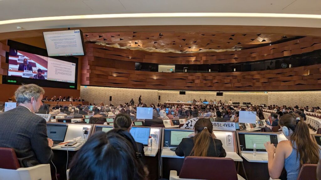 Contact Group 1 convening to discuss Article 3 - Plastic Products. Photo by Samuel Winton.